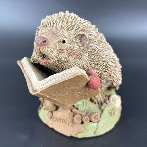Vintage Tim Wolfe Figurine Carolyn Singing hedgehog Porcupine Signed 4.5" Signed